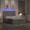 vidaXL Ottoman-Bett mit Matratze & LEDs Hellgrau 140x190 cm Stoff
