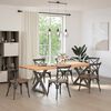 vidaXL Esstisch Beine 2 St&uuml;ck Naturstahl 90x(72-73,3) cm Stahl