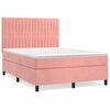 vidaXL Boxspringbett mit Matratze Rosa 140x200 cm Samt