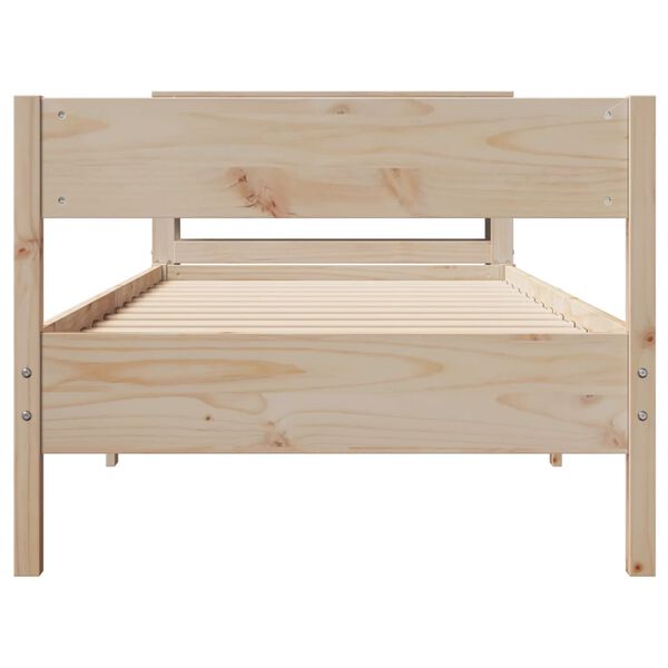 vidaXL Massivholzbett ohne Matratze 75x190 cm Kiefernholz