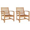 vidaXL Stuhl 2 pcs Braun 65 x 60 x 76,5 cm Massivholz Teak