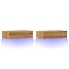 vidaXL TV-Schr&auml;nke mit LED-Leuchten 2 Stk. Artisan-Eiche 60x35x15,5 cm