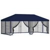 vidaXL Pavillon mit Seitenw&auml;nden 6 x 3 m Blau Polyester und Stahl