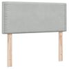 vidaXL Boxspringbett mit Matratze Hellgrau 90x210 cm Samt