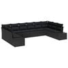vidaXL Gartensofa-set 10 stk. 9-Sitzanzahl Schwarz Polyrattan