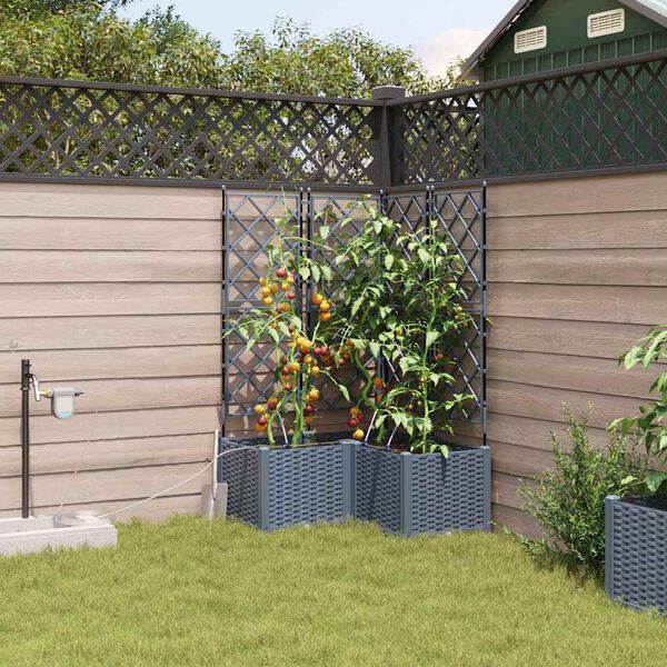 vidaXL Garten-Pflanzgef&auml;&szlig; 3 pcs Hellgrau Stahl