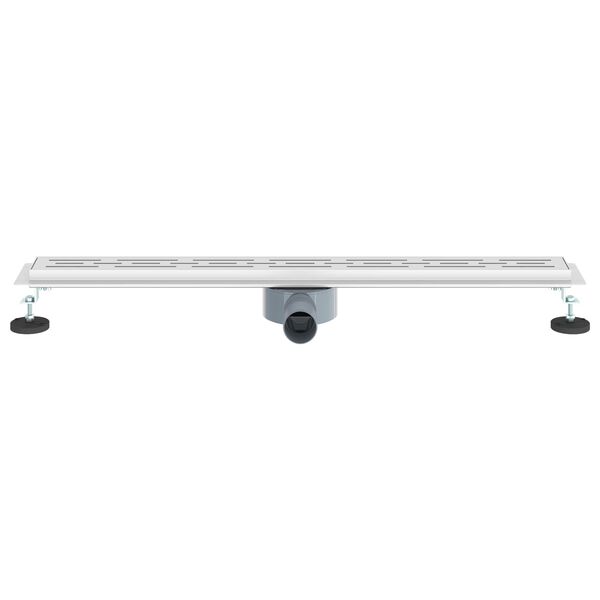 vidaXL Duschabfluss mit Glash&uuml;lle und 360&deg; Siphon Silber 80 cm