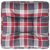 vidaXL Palettenkissen Rot Kariert 58x58x10 cm Stoff