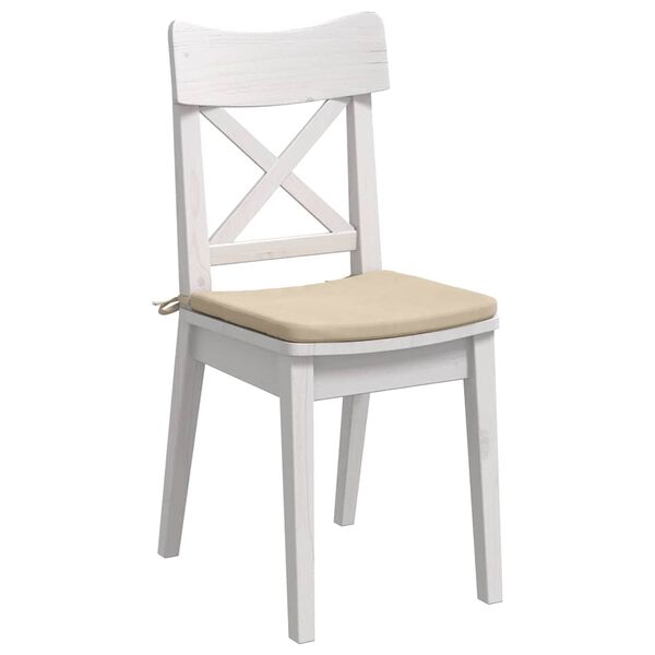 vidaXL Sitzkissen 4 pcs Creme 40 x 40 x 3 cm Mikrofaserstoff