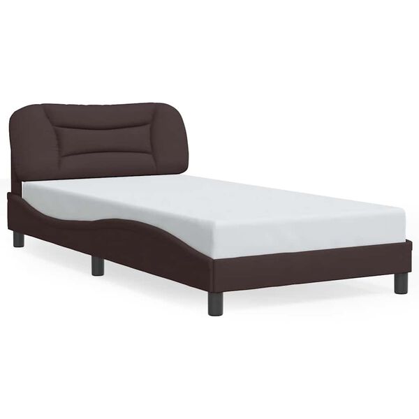 vidaXL Bettgestell ohne Matratze "Hvar" Dunkelbraun 100x200 cm Stoff
