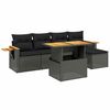 vidaXL 6-tlg. Garten-Sofagarnitur mit Kissen Beige Poly Rattan