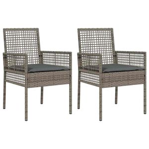 vidaXL Gartenstuhl 2 stk. Grau Poly-Rattan