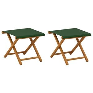 vidaXL Liegestuhl 2 pcs Massives Eukalyptus Holz Gr&uuml;n