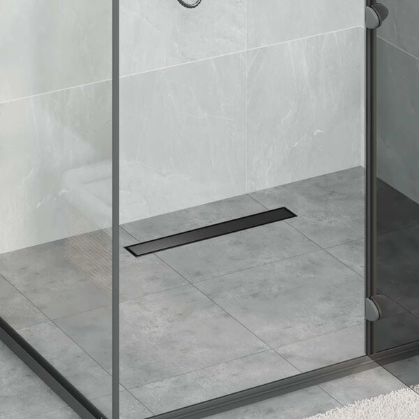 vidaXL 2 in 1 Duschabfluss Schwarz 50 cm Edelstahl 304