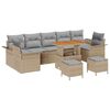 vidaXL Garten-Sofa-Set 10 stk. 9-Sitzanzahl Beige und Hellgrau