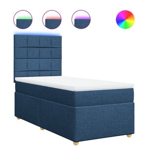 vidaXL Boxspringbett mit Matratze Blau 80x200 cm Stoff
