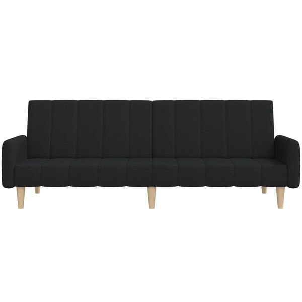 vidaXL Schlafsofa 2-Sitzer Schwarz Stoff