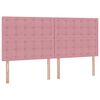 vidaXL Bett mit Stauraum und LED mit Matratze Rosa 200 x 200 cm Samt