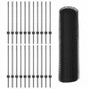 vidaXL Zaun mit Pfosten Grau 0,8 x 50 m Stahl und PVC