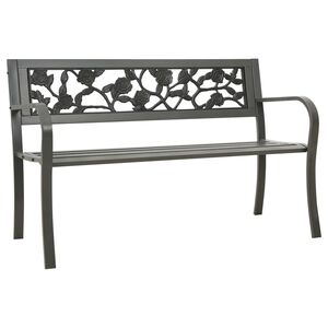 vidaXL Gartenbank 125 cm Stahl Grau