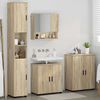 vidaXL Badezimmerm&ouml;bel-Set 4 pcs Sonoma-Eiche Holzwerkstoff & Metall