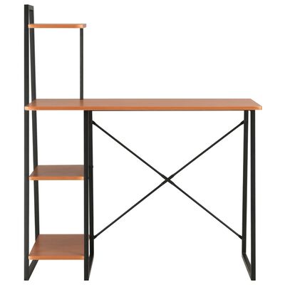 vidaXL Schreibtisch mit Regaleinheit Schwarz und Eiche 102×50×117 cm
