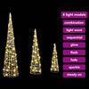 vidaXL Weihnachtsbaum mit 90 LEDs 3 pcs Warmwei&szlig; 20 x 20 x 80 cm PET