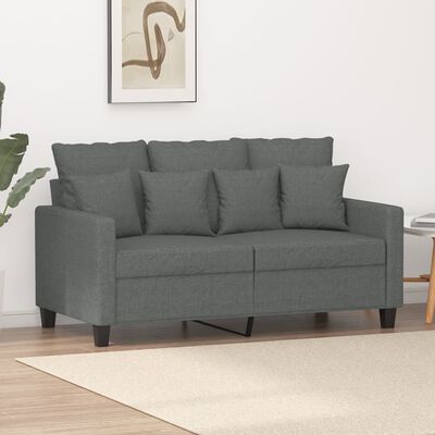 vidaXL 2-Sitzer-Sofa Dunkelgrau 120 cm Stoff