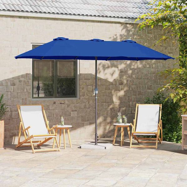 vidaXL Garten-Sonnenschirm Azurblau 370 x 197 x 239 cm