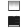 vidaXL Badezimmerm&ouml;bel Set 2 pcs Schwarz Eichen-Optik Holzwerkstoff