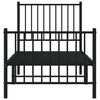 vidaXL Bettgestell mit Kopf- und Fu&szlig;teil Metall Schwarz 80x200 cm