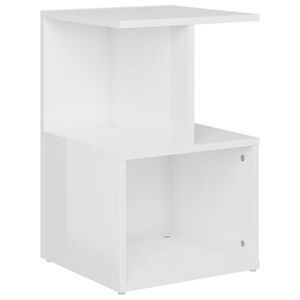 vidaXL Nachttisch Hochglanz-Wei&szlig; 35x35x55 cm Holzwerkstoff