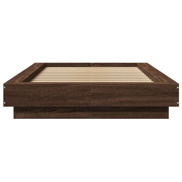 vidaXL Bettgestell Braun Eichen-Optik 90x200 cm Holzwerkstoff