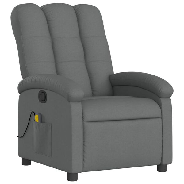 vidaXL Massage-Relaxsessel, Stoff, Dunkelgrau