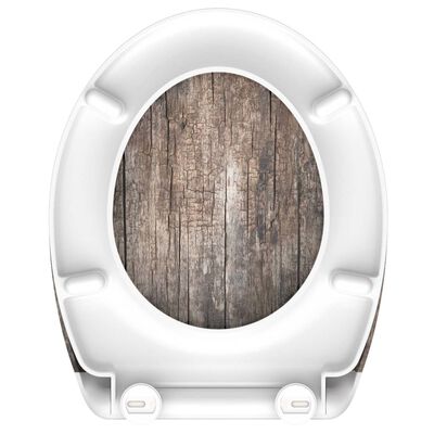 SCHÜTTE Toilettensitz mit Absenkautomatik OLD WOOD Duroplast Bedruckt