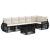vidaXL Gartensofa-set 7 stk. Schwarz und Cremewei&szlig; Poly-Rattan