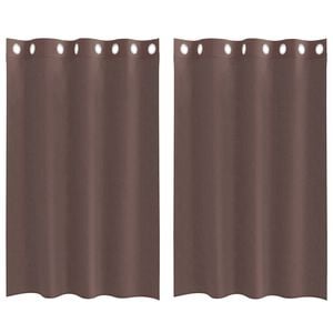 vidaXL Voile Vorh&auml;nge mit &Ouml;sen 2 Stk. Braun 140x175 cm
