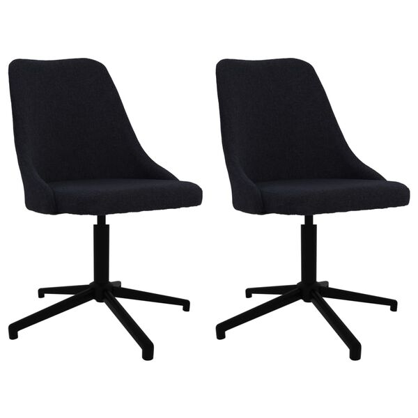 vidaXL Esszimmerst&uuml;hle 2 Stk. Drehbar Schwarz Stoff
