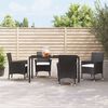vidaXL Gartenst&uuml;hle mit Kissen 4 Stk. Poly Rattan Schwarz