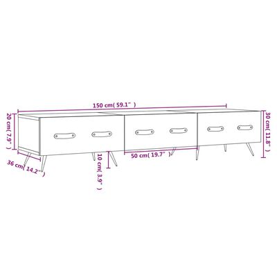 vidaXL TV-Schrank Betongrau 150x36x30 cm Holzwerkstoff