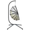 vidaXL H&auml;ngesessel Ei-Design mit St&auml;nder Beige Rattan und Stahl