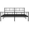 vidaXL Bettgestell mit Kopf- und Fu&szlig;teil Metall Schwarz 200x200 cm