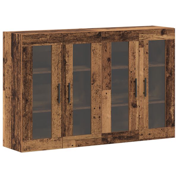 vidaXL Wandmontierte Schr&auml;nke 2 pcs Altholz 69,5 x 34 x 90 cm