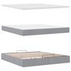 vidaXL Ottoman-Bett mit Matratze & LEDs Hellgrau 160x200 cm Stoff