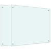 vidaXL K&uuml;chenr&uuml;ckw&auml;nde 2 Stk. Wei&szlig; 70x60 cm Hartglas