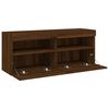 vidaXL TV-Wandschrank mit LED-Leuchten Braun Eichen-Optik 100x30x40 cm