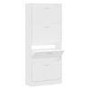 vidaXL Schuhschrank Wei&szlig; 63x24x147 cm Holzwerkstoff