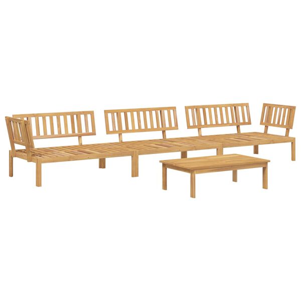 vidaXL Sofa Set mit Kissen Uni 4 pcs Anthrazit Massivholz Akazie