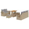 vidaXL Gartensofa-set 10 stk. Beige und Hellgrau Poly-Rattan