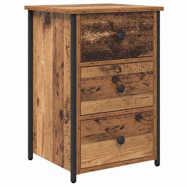 vidaXL Nachttisch Braun 40 x 36 x 60 cm Massives upgecyceltes Holz